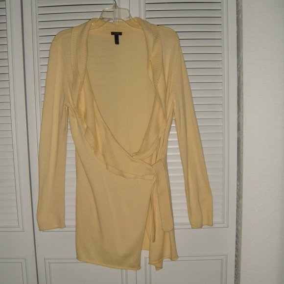 Soma Light Weight Yellow Wrap Sweater - Picture 6 of 7